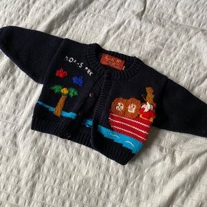 Noah’s ark baby vintage cardigan